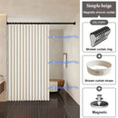 Cortina Magnética para Banheiro, Forro de Banheira, Separação de Água Seca e Molhada, Moderna e Elegante para Casa, Apartamento, Hotel, RV, Trailer