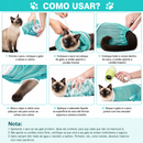 Bolsa de Banho e Contenção para Gatos Siameses — Ideal para Banho, Higiene e Corte de Unhas