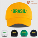 Boné Brasil Unissex Ajustável com Estampa “BRASIL” — Boné de Torcedor para Jogos, Copa do Mundo 2026 e Dia dos Pais