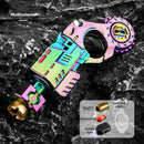 Conjunto de pistola de brinquedo de liga metálica com ejeção de cartuchos, brinquedo sensorial antiestresse, mini pião de dedo