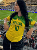 Camiseta Verde e Amarela Nº 10 Unissex — Estilo Copa 2026, Torcida e Streetwear