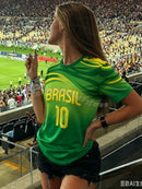 Camiseta Verde e Amarela Nº 10 Unissex — Estilo Copa 2026, Torcida e Streetwear