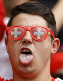 Óculos de Sol Unissex com Armação Preta e Estampas de Bandeiras de 42 Países para Copa do Mundo