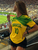 Camiseta Verde e Amarela Nº 10 Unissex — Estilo Copa 2026, Torcida e Streetwear