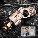 Conjunto de pistola de brinquedo de liga metálica com ejeção de cartuchos, brinquedo sensorial antiestresse, mini pião de dedo