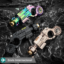 Conjunto de pistola de brinquedo de liga metálica com ejeção de cartuchos, brinquedo sensorial antiestresse, mini pião de dedo